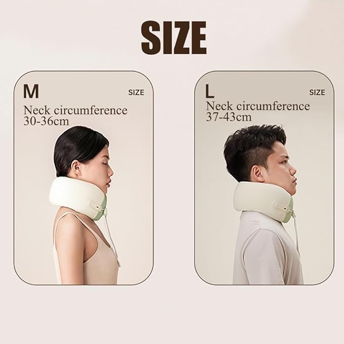 FoRes Cervical Brace Neck Support Brace 360° Ring Neck Support 3 Massage Modes 2 Levels of Constant Temperature Hot Compress for Pressure Relief Comfortable (Size : Large)