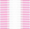 200pcs Pink Interdental Brushes Soft Bristles Plastic Tooth Cleaning Brush Oral Pick for Deep Gum Care Travel Home Office Use