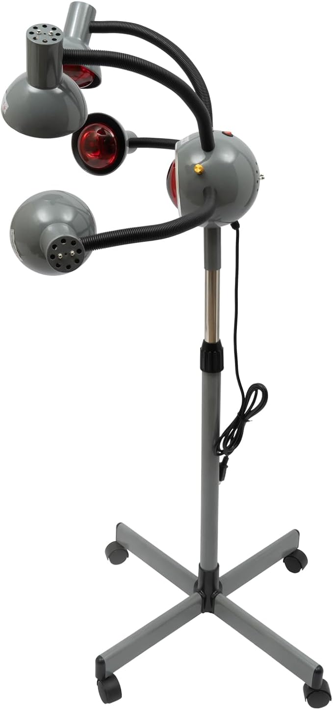 5Head Infrared Light Heat Therapy Red Lamp Salon Hair Perming Dyeing Steamer SPA Adjusting Height Hair Dryer Stand Styling Perming Dryer Hair Salon Equipment
