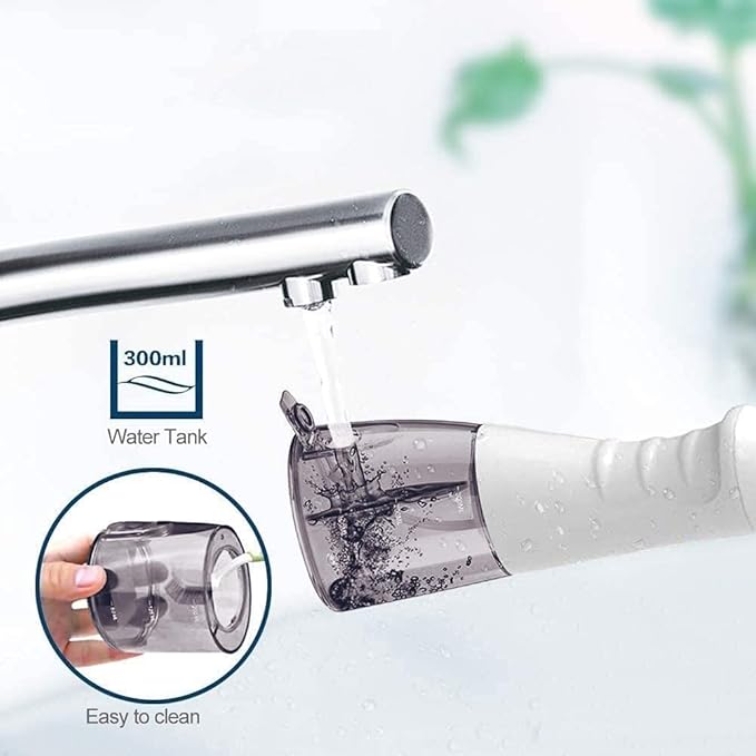 Water Flosser Cordless for Teeth - 3 Modes Dental Oral Irrigator Portable Water Pick Teeth Cleaner for Home Travel IPX7 Waterproof USB Rechargeable 300ML Water Tank