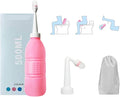 Peri Bottle for Elderly Handheld: Angled &amp Straight Nozzles 17oz Ideal for Feminine Hygiene Perineal Cleansing and Hemorrhoid Treatment (Pink)