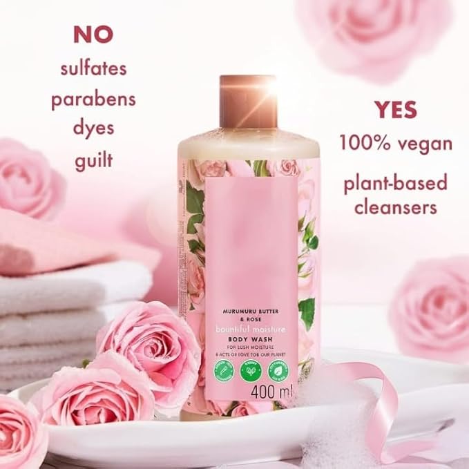Murumuru Butter &amp Rose Moisturising Body Wash I Liquid Shower Gel I Sulfate Free Paraben Free 200 ml