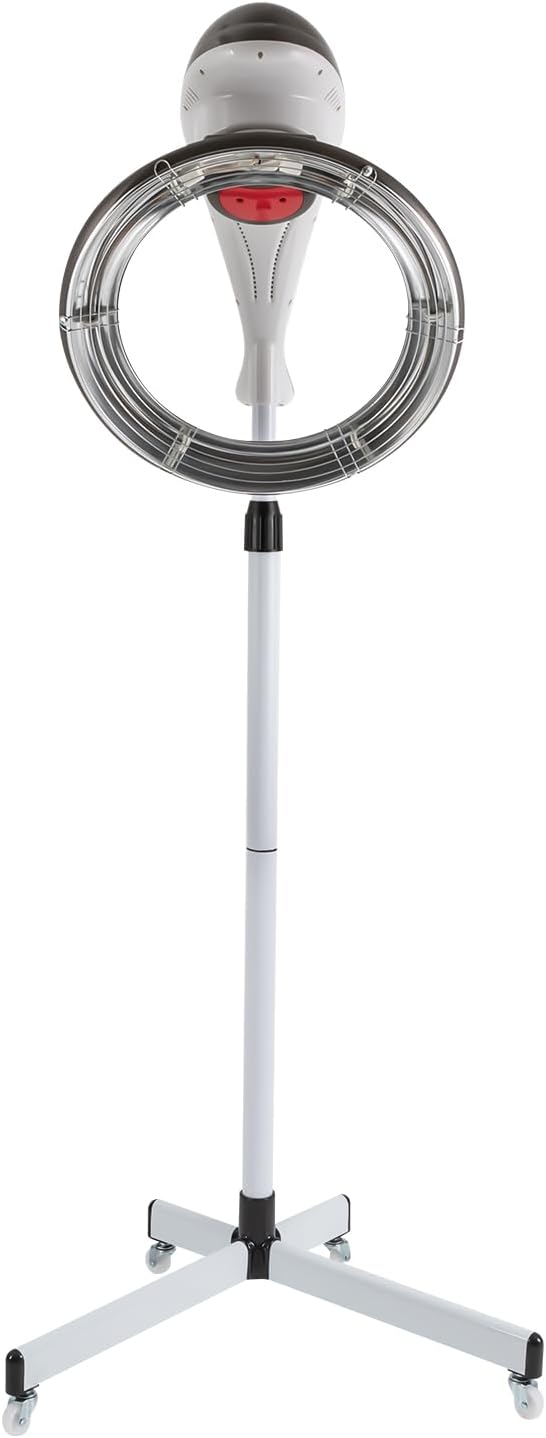 Professional Stand Hair Dryer 950W Orbiting Rotating Hair Processor w/Adjustable Height (53-66in) 3 Temp Settings &amp Timer | Salon-Grade Hooded Dryer w/Rolling Wheels for Home &amp Beauty Spa