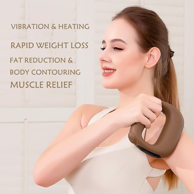 Mini Fascial Massage Ring Portable Electric Vibration Massager with Heating Ergonomic Body Shaping Device for Muscle Relief &amp Recovery Hands-Free Massager for Arms Legs Waist &amp Abdomen