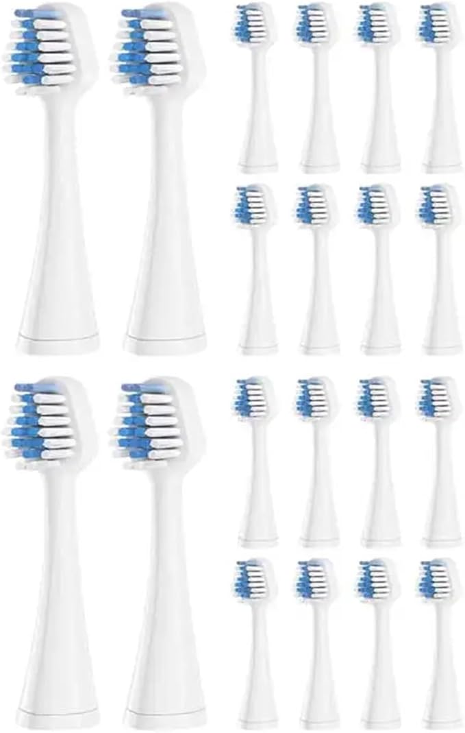 Toothbrush HeadsCompatible for with Electric Replacement Oral Hygiene Clean Soft Bristle Nozzles 10-20pcs(20pcs White)