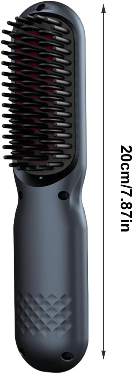 Straightener Brush - ABS Hair Brush | Rechargeable with 3 Temps Hair Comb 3600 MAh Negative Ion Hot Brushes for Women Volumizing Frizz Control Home Travel Party Wedding Birthday Christmas