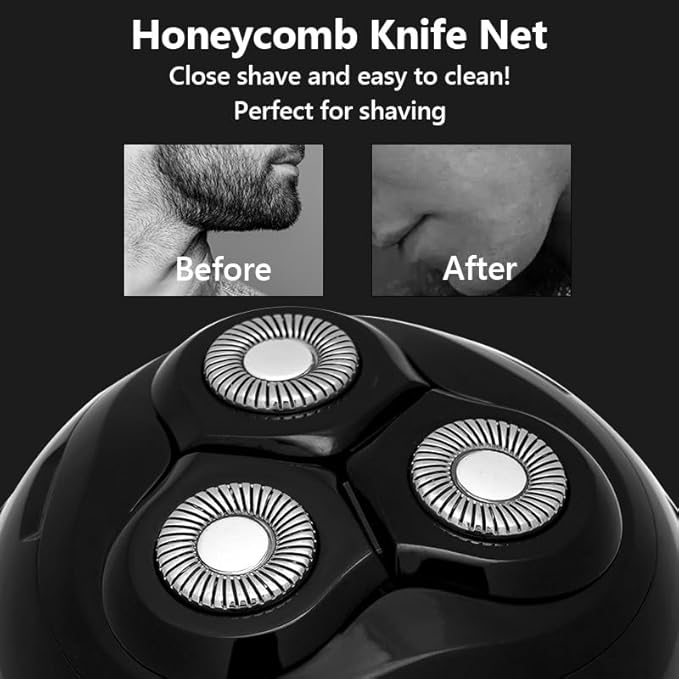Head Shavers for Bald Men Spherical Electric Shaver Spherical Knife Net Waterproof Shaving USB Rechargeable Beard Trimmer Cutting Razor Machine for Man