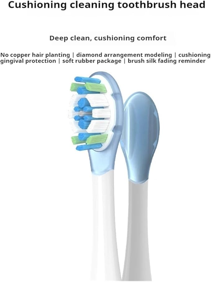 4/8PCS Replacement Brush Heads Compatible for MIJIA MES609/610 Pro Sonic Electric Toothbrush Sealed Package(4 pcs Blue)