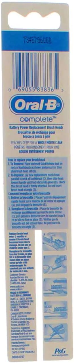 Oral B Cross Action Power Replacement Brush Heads Soft - 2 pack Pack of 4