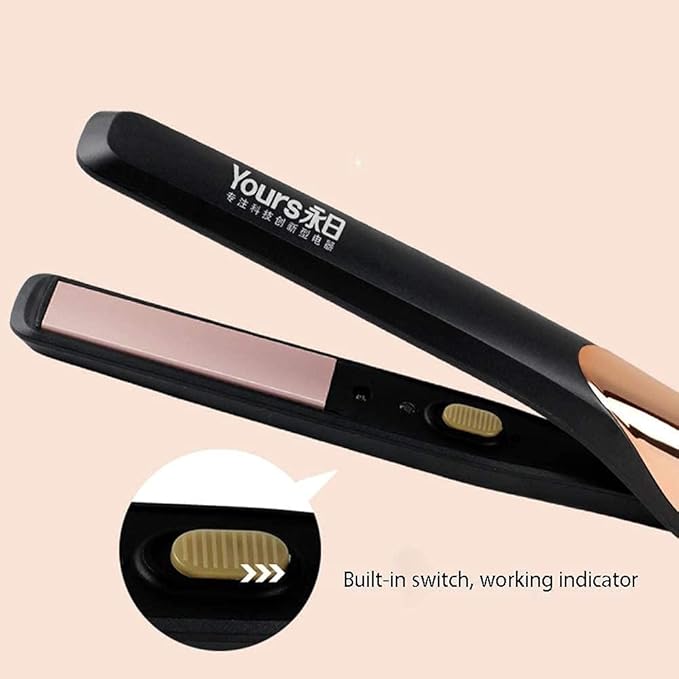 Portable Curling Iron 360° Rotatable Power Cord Ceramic Curling Iron 20 Seconds Fast Heating Curling Tongs Built-in Switch Curling Iron for Hair Styli (Gold One Size)
