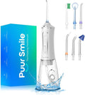 Professional Water Flosser - Advanced Dental Care for a Healthier Mouth Gum and Teeth - IPX7 Waterproof Oral Irrigator | 7 Replacement Tips Travel-Friendly Rechargeable - Oral Hygiene (White)