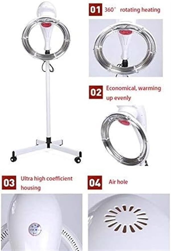 950w Stand Up Salon Hair SteamerHair Dryer Color Processorfor Hair Treatment Barber Tools Rolling Floor Base