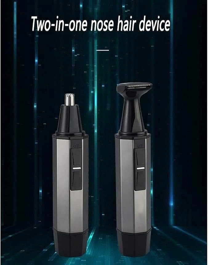 Nose Hair Trimmer2-in-1 Painless Facial Hair Trimmer for Men WomenElectric Men's Beard Eyebrow and Nose Hair TrimmerBattery-Operated