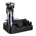 Electric Shavers for Men USB Rechargeable Shaver Waterproof Rotary Electric Shaver Grooming Kit with Hair Clipper Nose Hair Trimmer Facial Brush Dry and Wet Beard Trimme