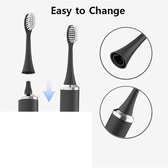 16pcs Replacement Brush Heads Soft Bristle Tooth Accessories Compatible for YS01(16PCS Black White)