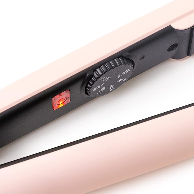 L'ANGE HAIR Le Ceramique 1-Pass Flat Iron Hair Straightener | Fast Heating Ceramic Flat Iron | Best Hot Tools Professional Hair Straightener to Lock in Moisture &amp Shine | (Blush)