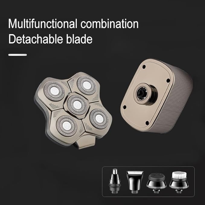 Head Shaver for Men 5 in 1 Men's Electric Shaver Beard Hair Trimmer 5D Floating Blade Head Electric Razor Multifunction Bald Head Shaving
