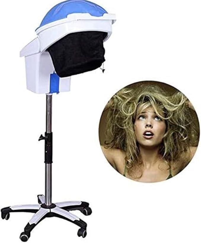 950w Professional Floor Hair Steamer for Hair Dyeing Hair Hood Steamer Hair Dryer with Heat Timer with Hood Rolling Base Salon Barber Beauty 60 Minutes Time Setting