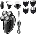 Electric Shavers for Bald Men 4 in 1 Electric Shaver Beard Trimmer Razor Nose Trimmer Grooming Kit Waterproof Rechargeable Shaving Machine for Men