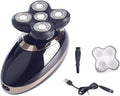 Head Shavers for Bald Men Five Floating Head 4D Shavers USB Rechargeable For Men Washable Hair Clipper Nose Ear Hair Trimmer Shaving Beard Machine 3 in 1 (Color : P93099-B)
