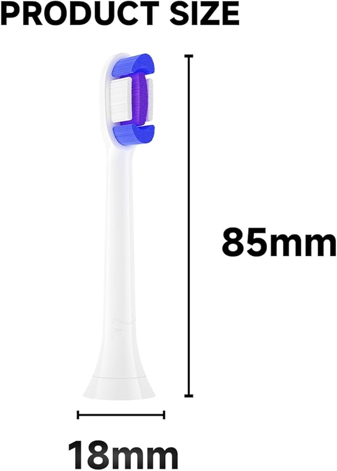 Compatible For Philips HX9322 HX9331 HX9334 HX6252 HX6253 HX6530 Sonic Electric Vacuum Toothbrush Soft Bristle Heads(4pcs)