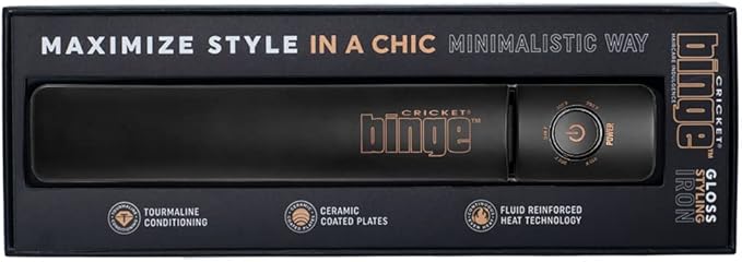 New Cricket Binge Gloss Styling Iron Ceramic Tourmaline Hair Iron Rounded Edges Hair Straightener and Curler for Curling and Straightening