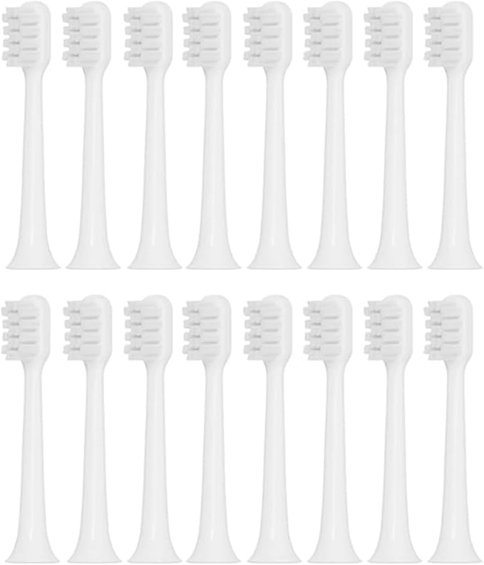 Compatible for T200/T200C Replacement Toothbrush Heads Electric Vacuum Soft Bristle Brush(White-16pcs)