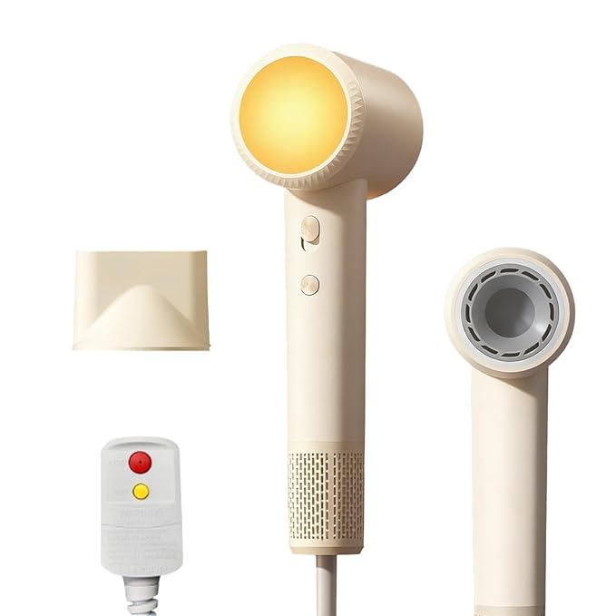 Intelligent Temperature Halo Hair Dryer: Professional Fast-Drying Blow Dryer 150000 RPM High-Speed with 200 Million Negative Ions Low Noise and Lightweight a Nozzle for Home and Travel