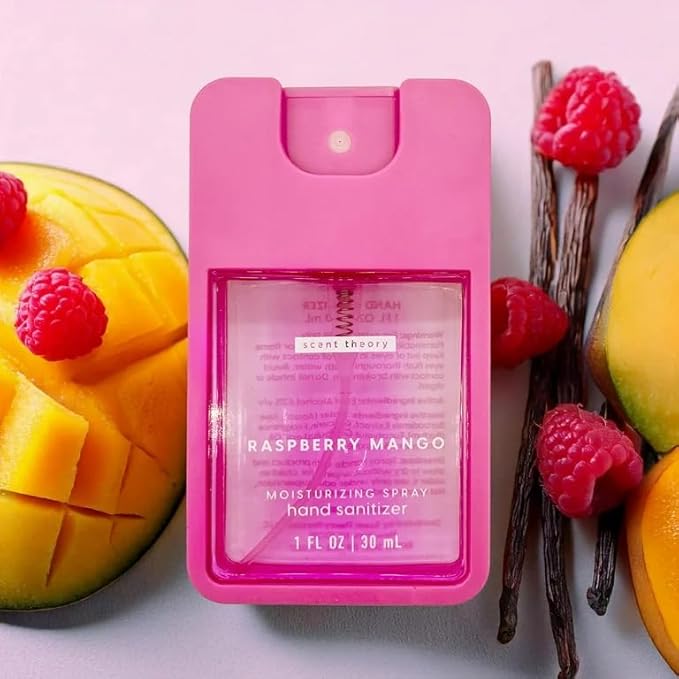 Scent Theory Hand Sanitizer Spray Moisturizing 1 Fl Oz Pack Of 3 (RASPBERRY MANGO)