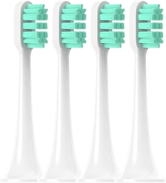 Compatible for Xiaomi Mijia T300/T500/T700 Electric Toothbrush Heads Replaceable Refill Nozzles 4Colors with Anti-Dust Caps(4 Green)