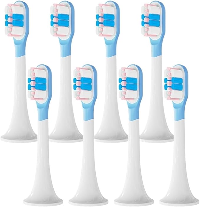 Replacement Brush Heads Compatible for T300/T500 Toothbrush Soft Bristle Silicone Nozzles(8 bj Pink)