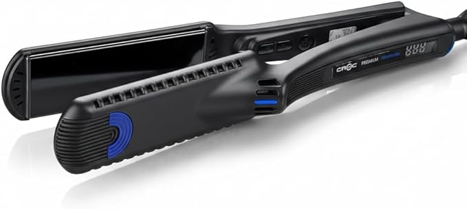 Croc Premium Pico Infrared Black Titanium Flat Iron 1.75 Inches Wide 270°-450° Temperature Range All Hair Types Corded Electric