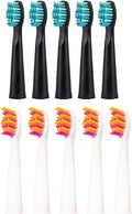 Toothbrush Heads Bristle Replacement Brush Suitable for S Accessories(5 Black 5 Pink)