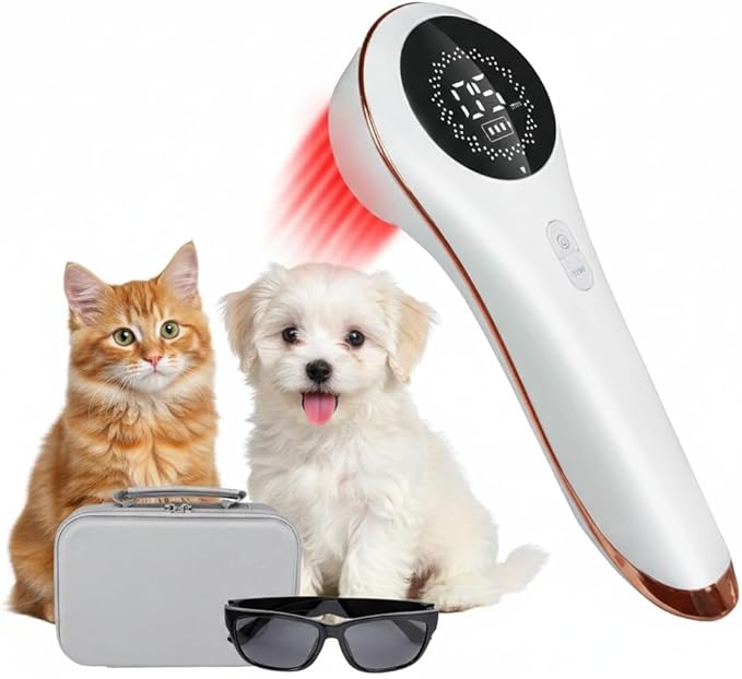 Cold Laser Therapy Device for Pet &amp Human Handheld Red Light Therapy for Dogs Cats Pain Relief &amp Wound Healing with Magnetic Cover for Safe 13pcs 650nm &amp 3pcs 808nm