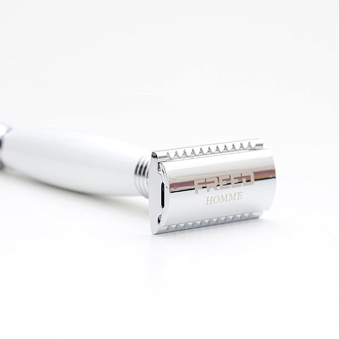 FREED Shaving Kit for Men - Safety Razor with alloy handle and 10 Japanese 6cr13 Stainless Steel include razor base razor travel case christmas gifts for MenMade in Taiwan