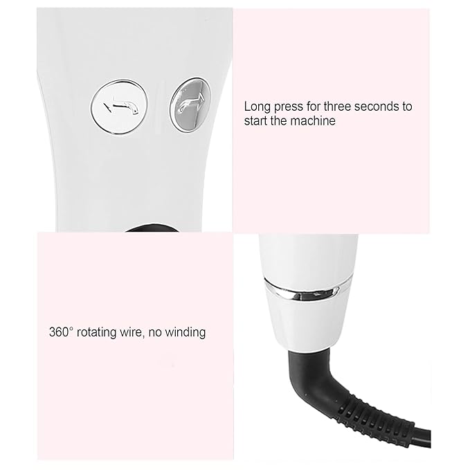 Automatic Curling Iron Wand with LED Display Constant Temperature Hair Curler Double Insulated Design Safety Auto Shut Off Ceramic Barrel Curling Iron White(US)