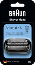 Braun Series 5 Electric Shaver Replacement Head Easily Attach Compatible Head for New Generation Series 5/6 Shavers 53B Black