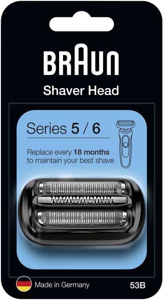 Braun Series 5 Electric Shaver Replacement Head Easily Attach Compatible Head for New Generation Series 5/6 Shavers 53B Black