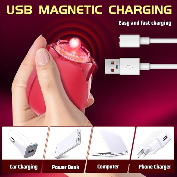 2026 Upgraded Version 10 Intense Suction Patterns 10 Continuous Insertion Rose Adult Tool 2025 Women Toys Automatic Electric Adult Toys Machine USB Rechargeable XJH-Red31