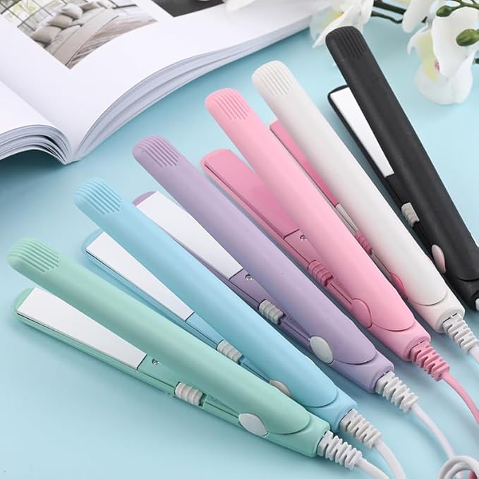 Cute Mini Hair Straightener 220V Portable Cartoon Flat Iron for Travel 17W Ceramic Heating Plate Hair Styling Tool for Women &amp Girls
