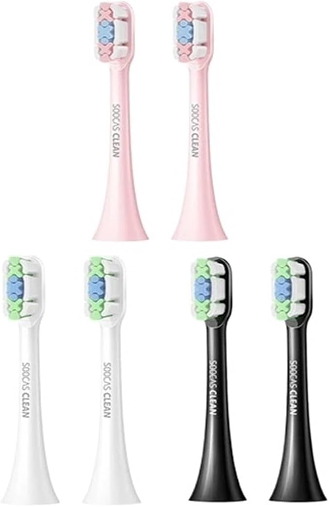 Compatible for SOOCAS Sonic Electric Toothbrush Heads Replacement X1 X3 X3U X5 Teeth Brush(Black 2 pcs)