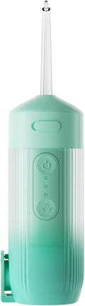 Retractable Cordless Oral IrrigatorWater Dental Flosser3 Modes and 4 Function Nozzles360° Rotation200ml Water TankUSB ChargingSuitable for Home/Travelling Use (Green)