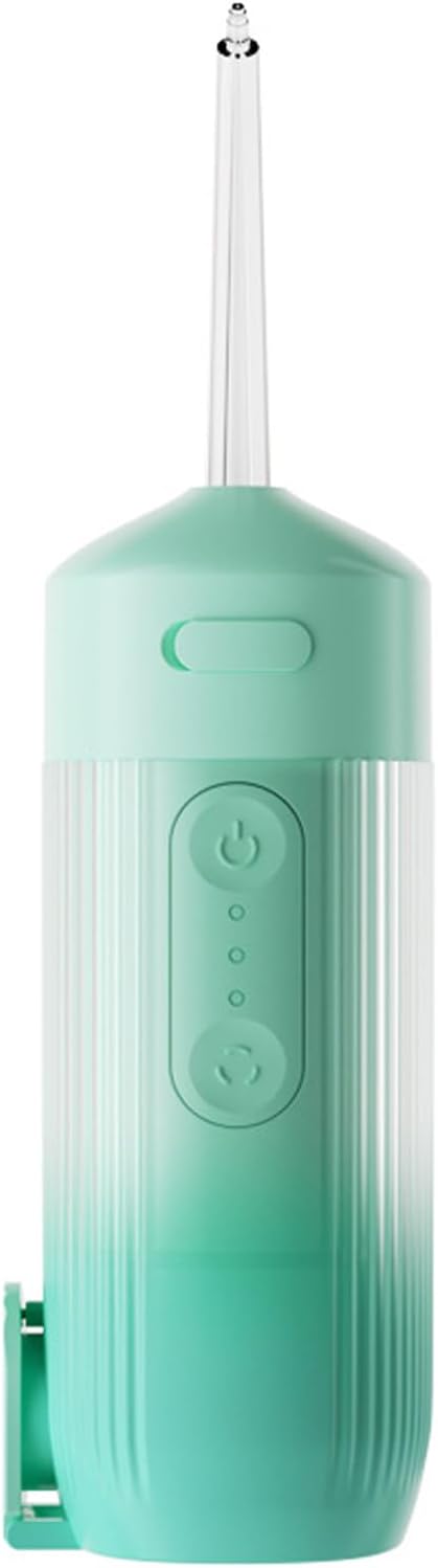 Retractable Cordless Oral IrrigatorWater Dental Flosser3 Modes and 4 Function Nozzles360° Rotation200ml Water TankUSB ChargingSuitable for Home/Travelling Use (Green)