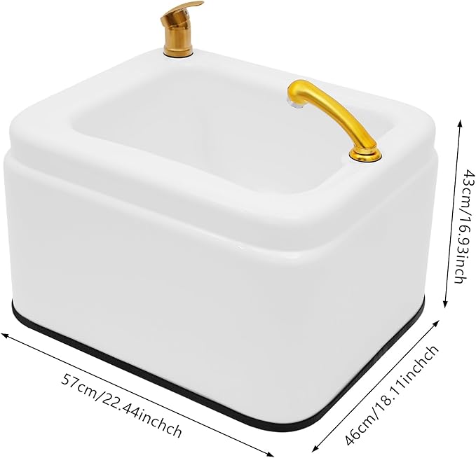 Acrylic Massage Foot Bath Portable Foot Spa Tub with Practical Hand Shower + 4 Wheels Bottom Raised Massage Point &amp Adjustable Hot and Cold Water for Salons Homes. (Style 1)
