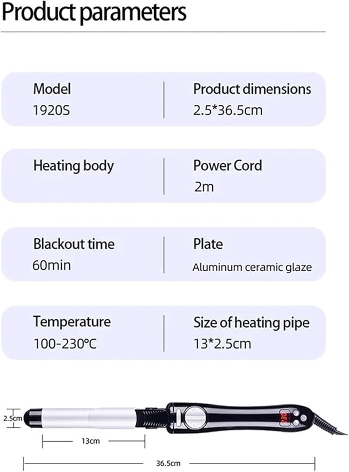 Ceramic Curling Iron 25mm - Professional Hair Salon Hot Perm Tool for Large Waves Fast Heating for Wet &amp Dry Hair Styling(1)