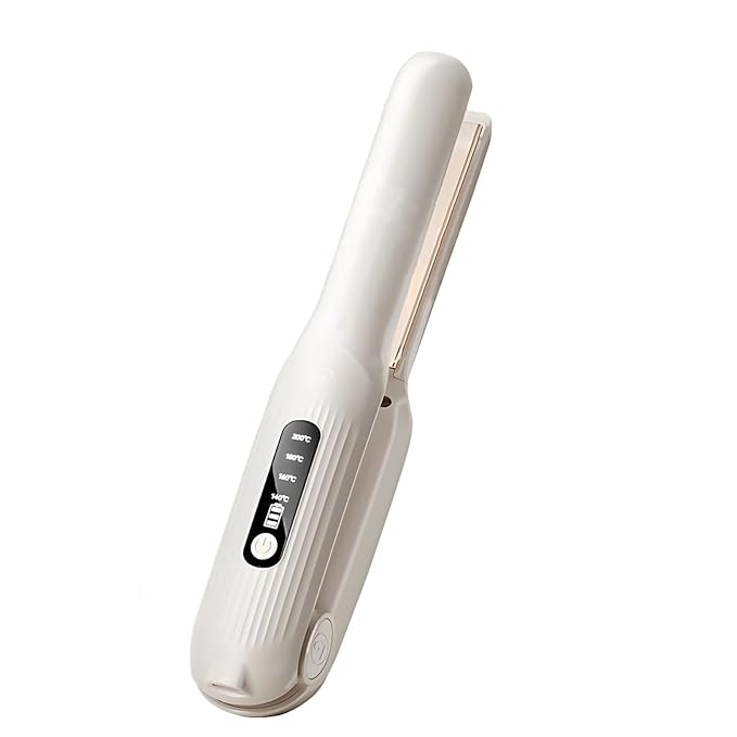Hair Straightener Cordless 2 In 1 Mini Travel Flat Iron Tool Styling Hair White Ionic Ceramic Coating