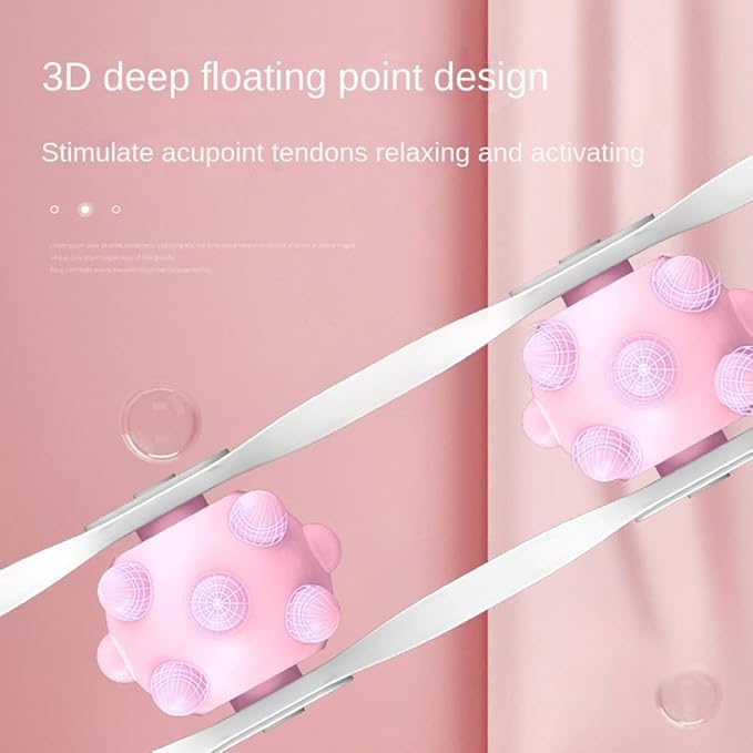 Back waist shoulders legs spine cervical spine massager eight-wheel pull-back massager pull-back strip (pink)
