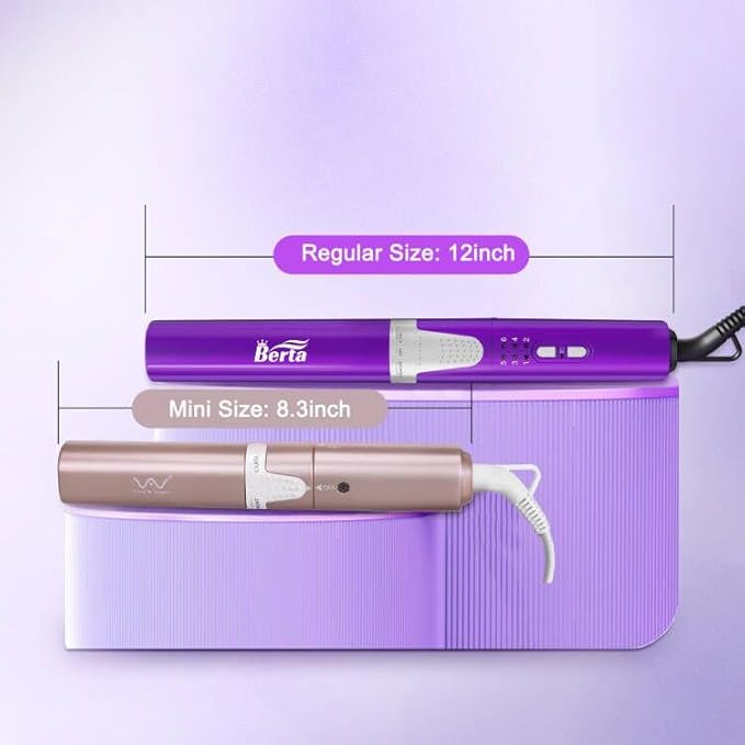 BERTA 1 inch Curling Iron Flat Iron-Hair Straightener and Curler 2 in 1Professional Ceramic Curling Wand for Long Short HairQuick Heat Up6 Temps Styling Tools