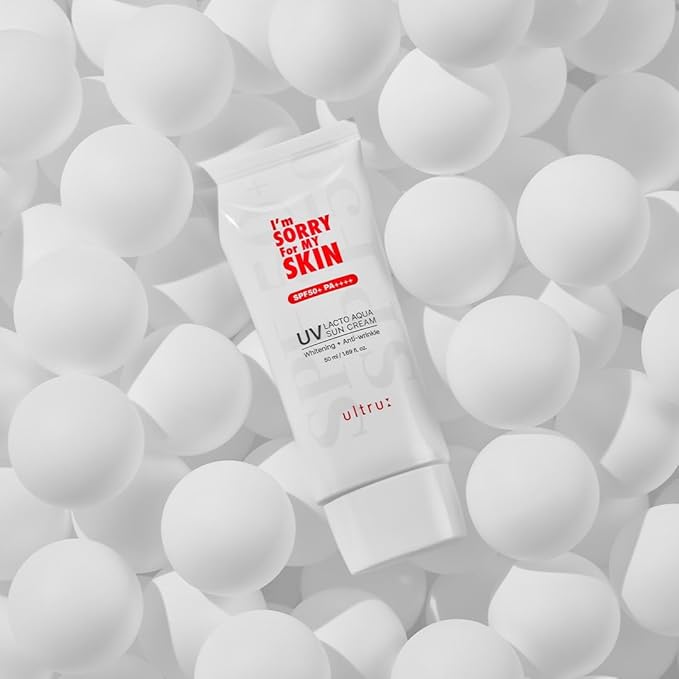 I'M SORRY FOR MY SKIN Lacto Aqua Sun Cream SPF50 Korean Skincare Moisturizing Sunscreen for Face &amp Body Light Texture Does Not Leave White Marks Suitable for Black Girls Travel Size 1.69 fl o
