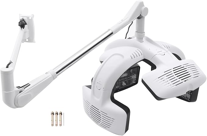 Wall Mounted Hood DryerProfessional 1500W Salon Hair SteamerAdjustable Arm Bonnet Dryer with 5 Heat DiscsTimer and Temperature Controlfor Hair Color ProcessingConditioningPerm6.6Ft Reach